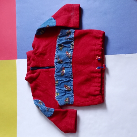 Vintage Youth Denim & Fleece Trucks Half-Zip Sweater SIZE: M
